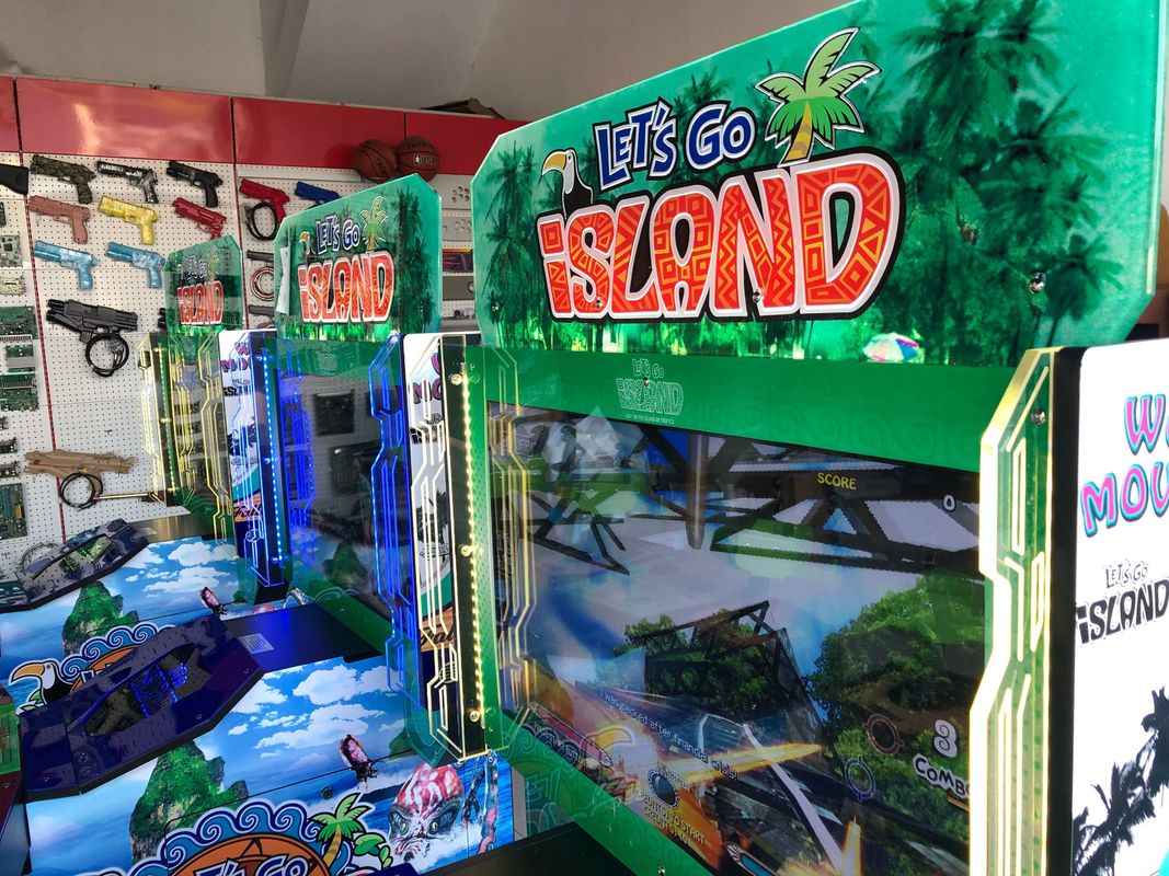 Indoor Commercial Amusement Park Let's Go Island Small Arcade Tv Video Gun Shooting Game Machine for Children Kids FEC