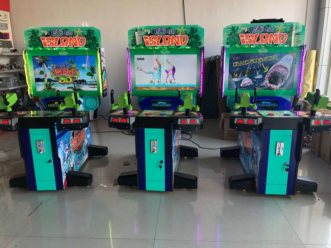 Indoor Commercial Amusement Park Let's Go Island Small Arcade Tv Video Gun Shooting Game Machine for Children Kids FEC