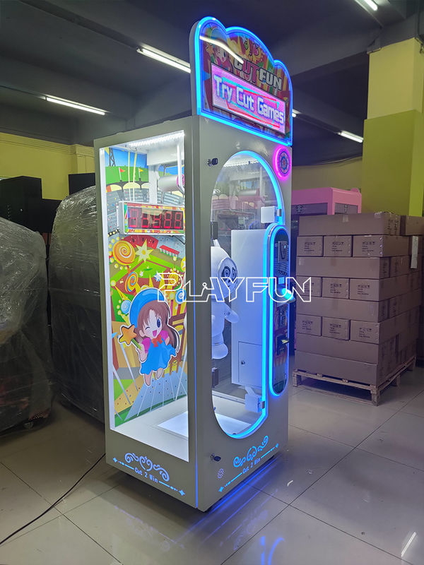 Time Out 10 Seconds  Challenge Lucky  777 Coin Operated Barber Cut Arcade Game Cutting Gift Toy Scissor Cut Prize Machine