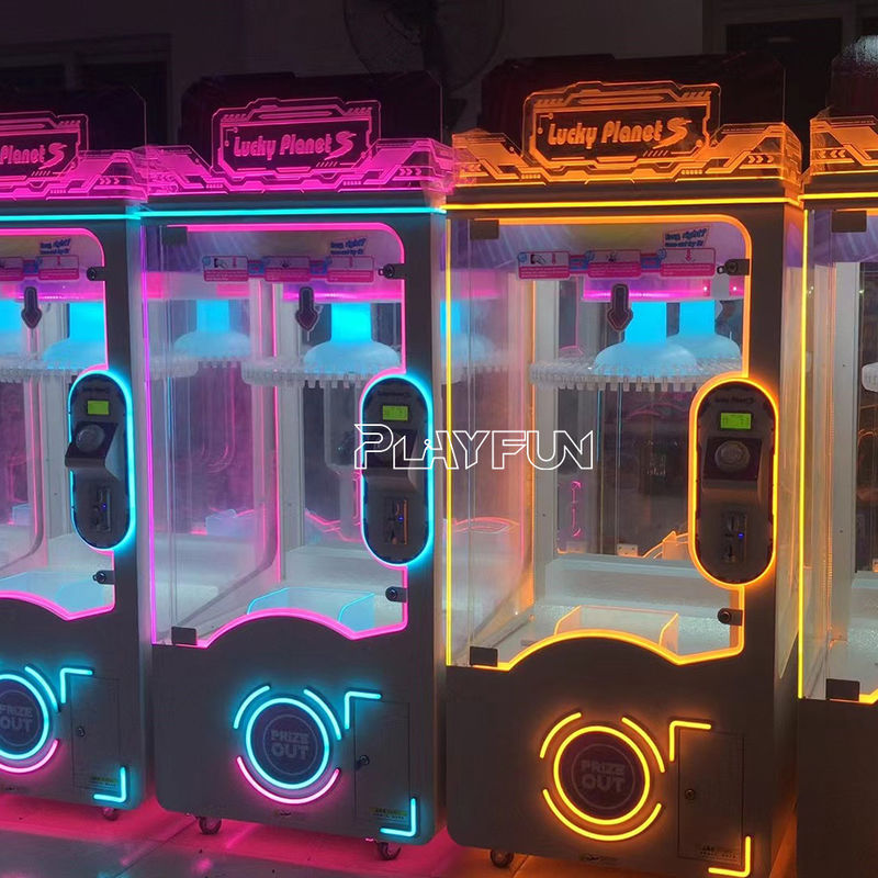 Playfun Hot Sale Coin Operated 60 Clips Lucky Planet Clip Prize Gift Machine for Kids Clamp  Gift Machine