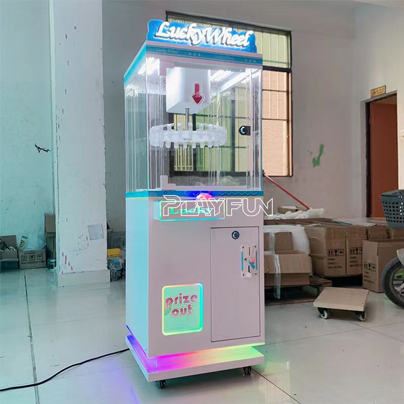 Wholesale Coin Operated Commercial Single Lucky Wheel Exquisite Gift Mini Clip Claw Clamps Prize Doll Machine Toy for Kids