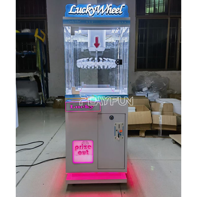 Wholesale Coin Operated Commercial Single Lucky Wheel Exquisite Gift Mini Clip Claw Clamps Prize Doll Machine Toy for Kids