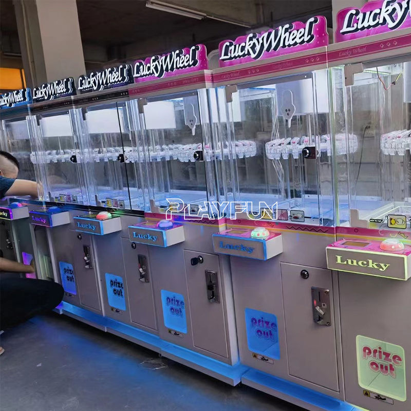 Wholesale Coin Operated Commercial Single Lucky Wheel Exquisite Gift Mini Clip Claw Clamps Prize Doll Machine Toy for Kids