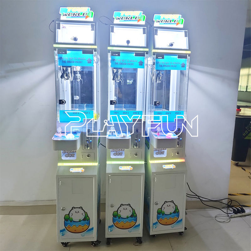 Playfun USA Popular Toys World Magic Key Mega Mini Claw Crane Machine Doll Vending Machine with a Locker Box