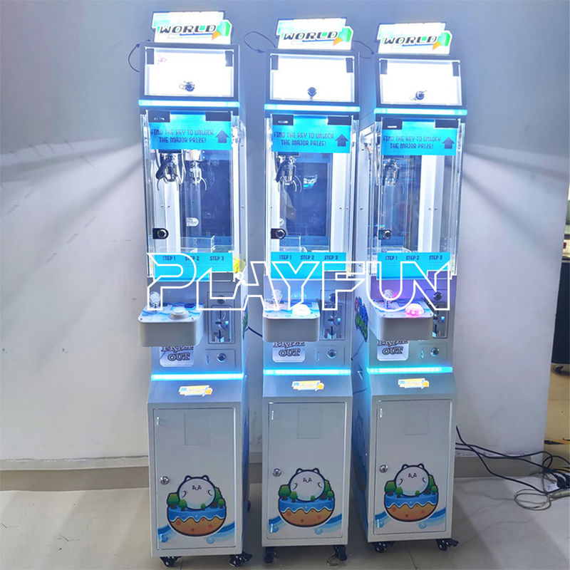Playfun USA Popular Toys World Magic Key Mega Mini Claw Crane Machine Doll Vending Machine with a Locker Box