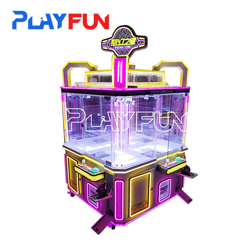 Low Price 4 Players Coin Operated Mini Claw Crane Machine Dolls Machines Arcade Game Toy Lucky Rainbox for Game Center