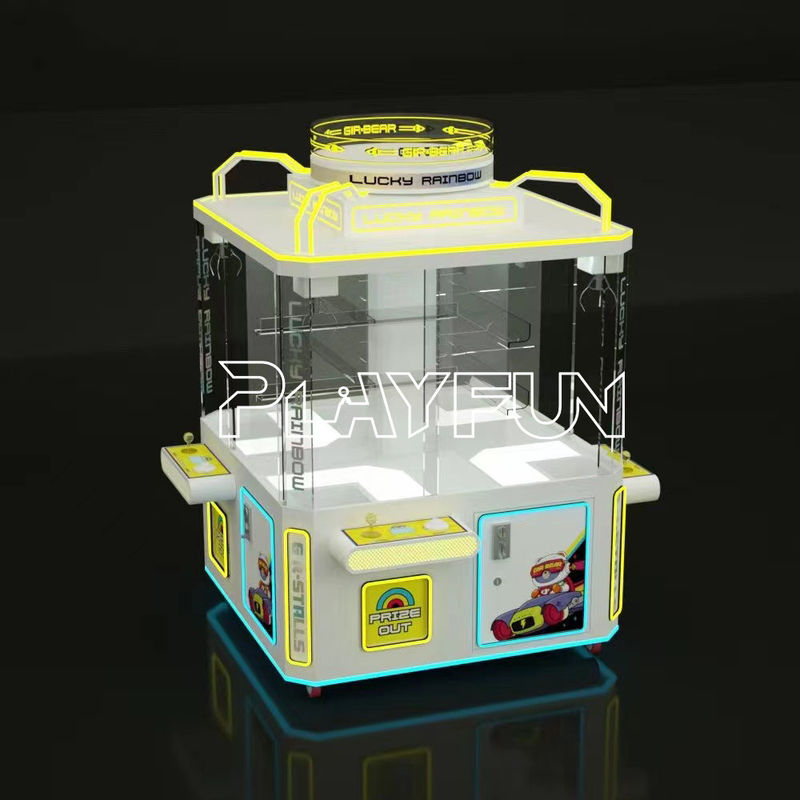 Low Price 4 Players Coin Operated Mini Claw Crane Machine Dolls Machines Arcade Game Toy Lucky Rainbox for Game Center