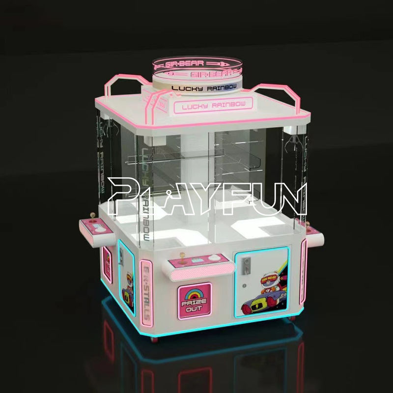 Low Price 4 Players Coin Operated Mini Claw Crane Machine Dolls Machines Arcade Game Toy Lucky Rainbox for Game Center