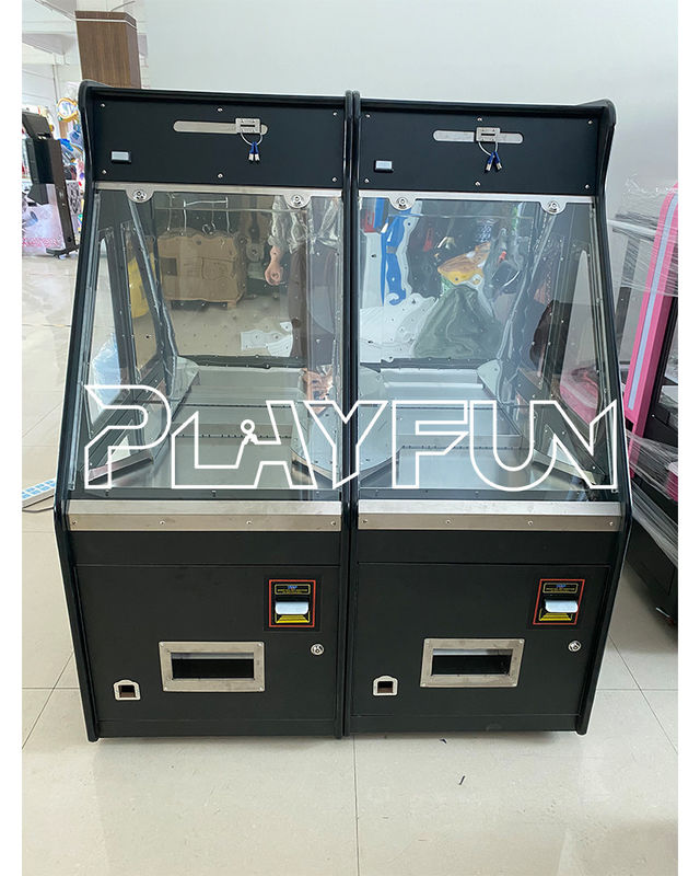 PlayFun USA Popular Quarter Full Black Coin Operated Bonus Hole Coin Pusher Arcade Game Coin Pusher Machine with Bill Change