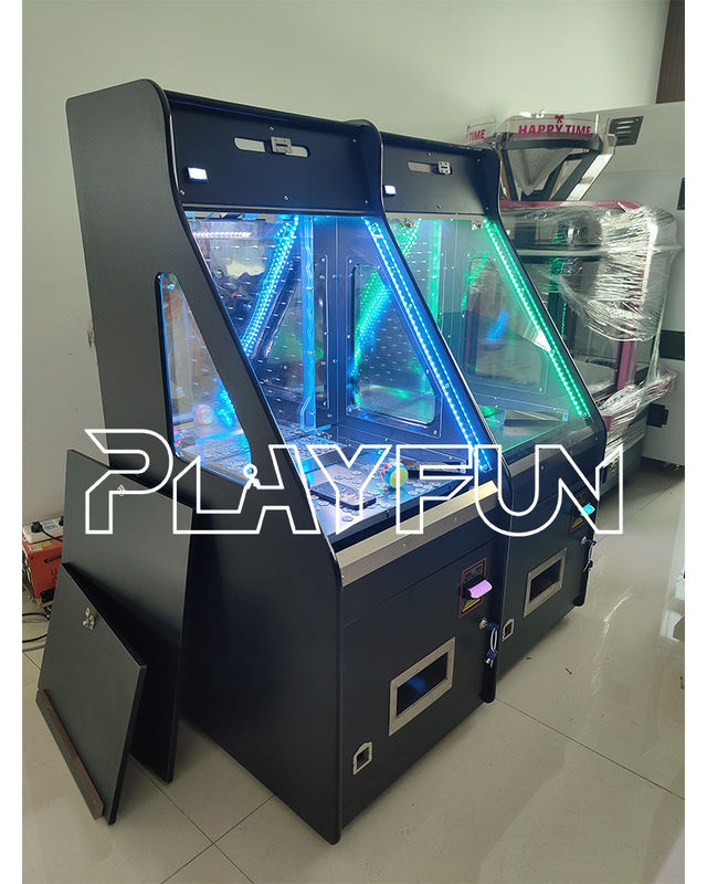 PlayFun USA Popular Quarter Full Black Coin Operated Bonus Hole Coin Pusher Arcade Game Coin Pusher Machine with Bill Change