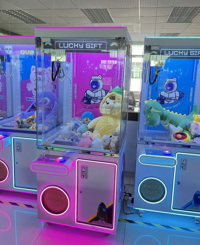 PlayFun Hot Sales Lucky Gift Coin Operated Plush Toy Doll Arcade Claw Crane Machine for Sale