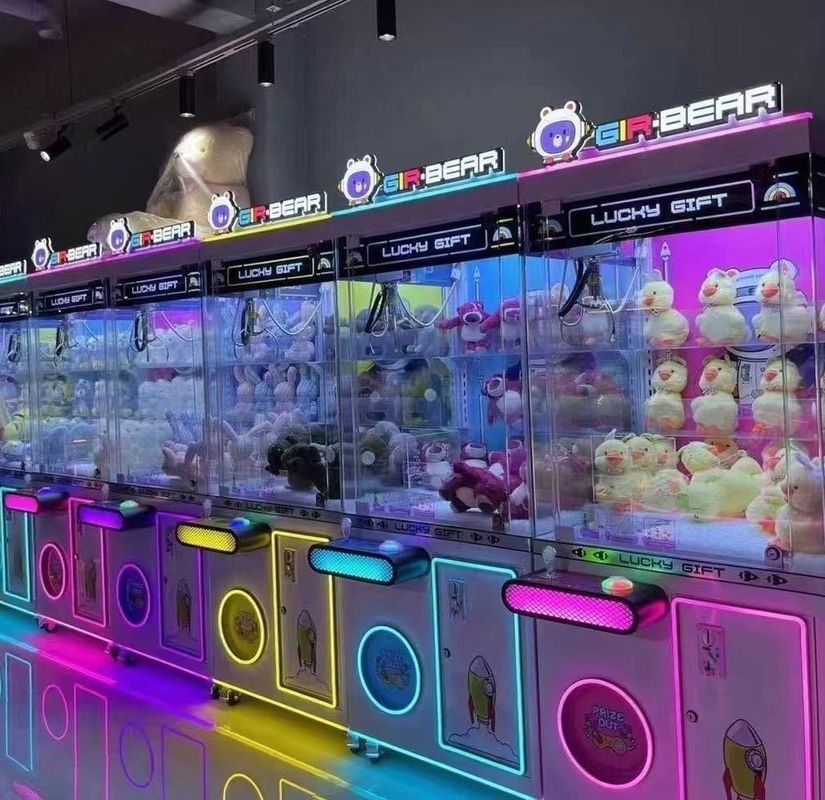 PlayFun Hot Sales Lucky Gift Coin Operated Plush Toy Doll Arcade Claw Crane Machine for Sale
