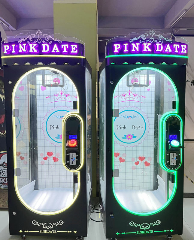 Playfun Coin Operated Pink Date Machine Cut 2 Win Prize Game Machine Big Stuffed Toys Scissors Game Machine