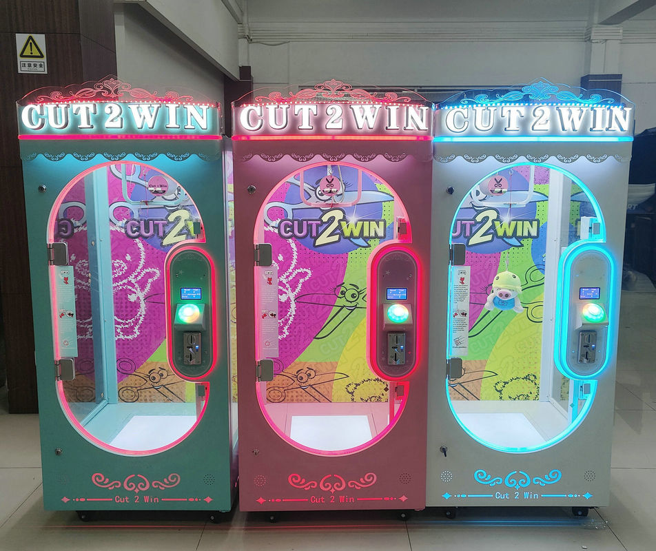 Playfun Coin Operated Pink Date Machine Cut 2 Win Prize Game Machine Big Stuffed Toys Scissors Game Machine