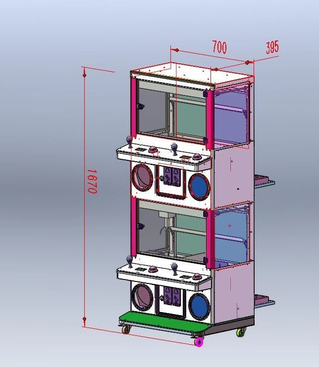 Playfun    New Lightful  Happy House 4 Players Good Show   Boutique Doll Machine Coin Catch  Toy Crane Game Machines