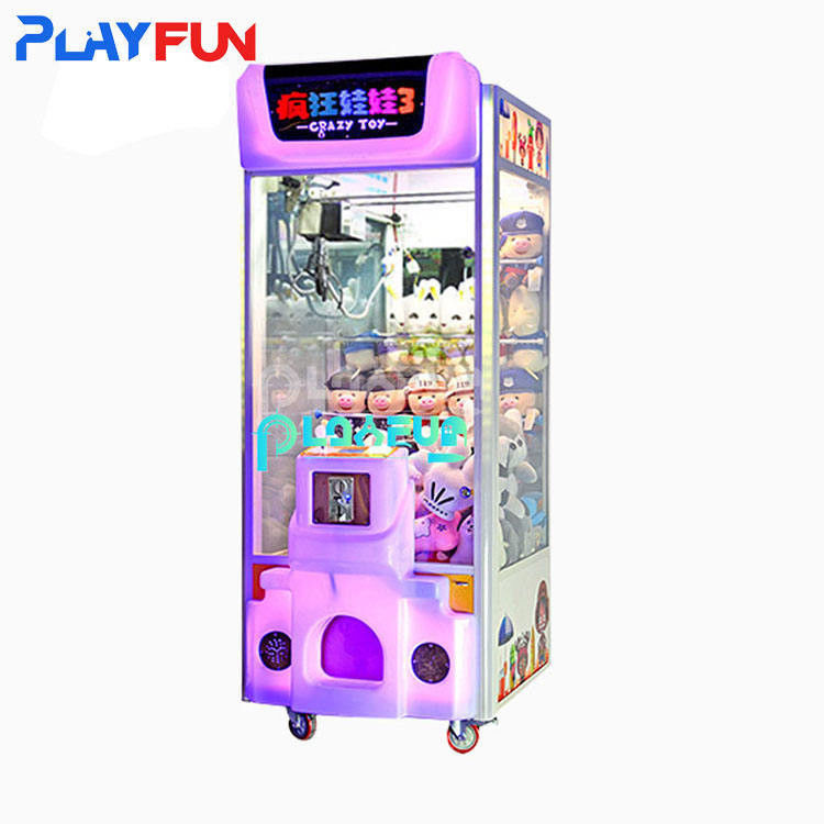 Playfun Factory Direct Sale Crazy Toys 3 Prize Crane Claw Coin Operated Game Machine Bonus Game Console