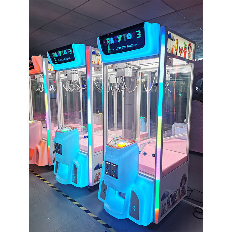 Playfun Factory Direct Sale Crazy Toys 3 Prize Crane Claw Coin Operated Game Machine Bonus Game Console
