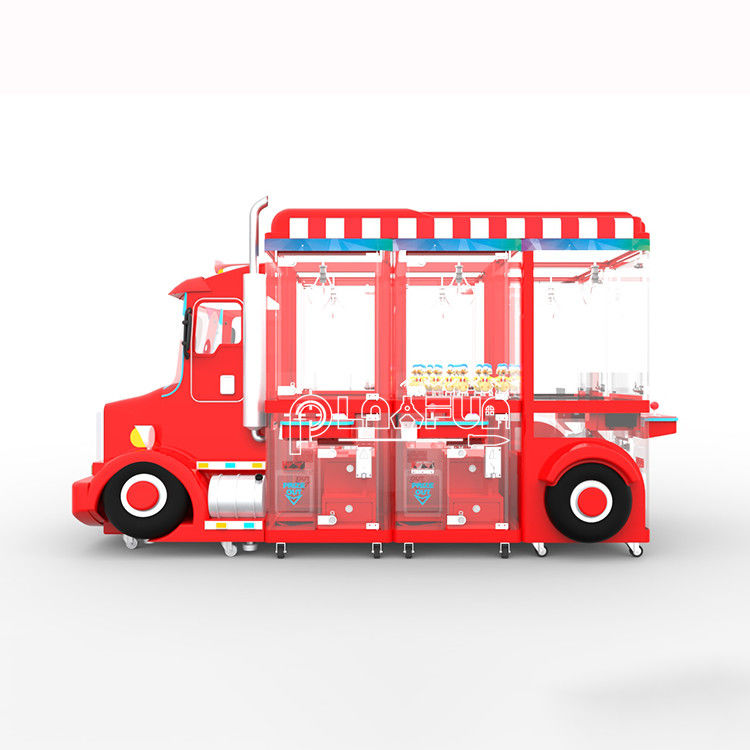 Brazil Popular Coin-operated 6 Players 8-10 cm Stuffed Animal Toys Doll Gift Christmas Truck Crane Claw Game  Vending Machine