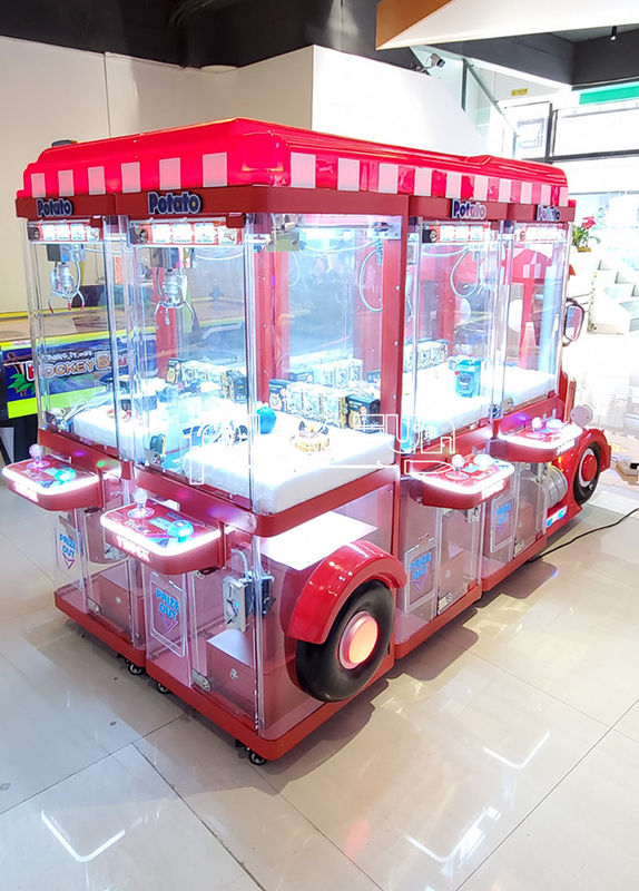 Brazil Popular Coin-operated 6 Players 8-10 cm Stuffed Animal Toys Doll Gift Christmas Truck Crane Claw Game  Vending Machine