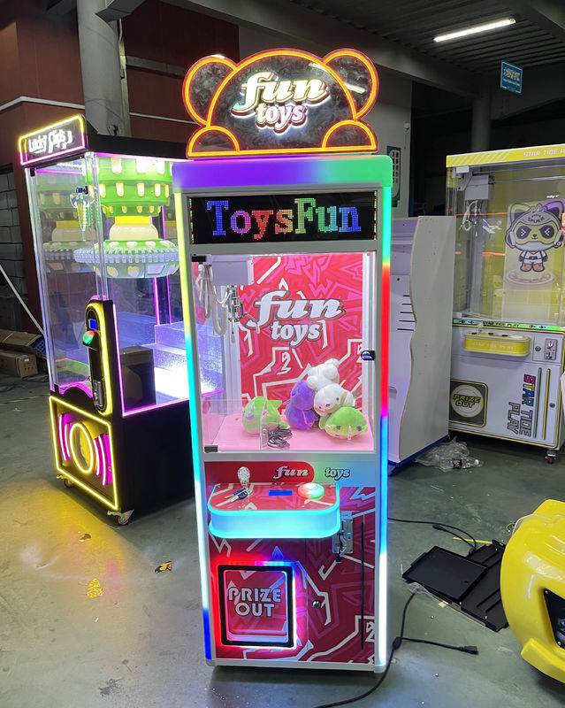Mini Bear with LED display Claw Machine Small Children Toy Crane Claw Machine Bill Banknote Coin Operated Prize Machine