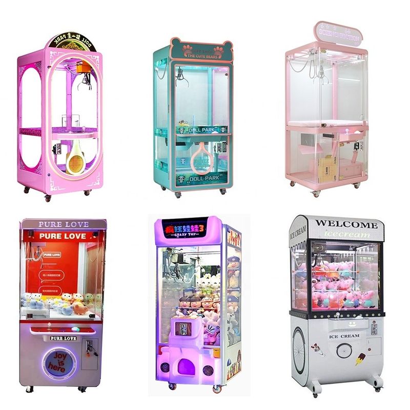 Customized Win Every Time Vending  Adjustable DIY Football Coin Bill Cheap Stuffed Toy  Doll  Claw Game Machine