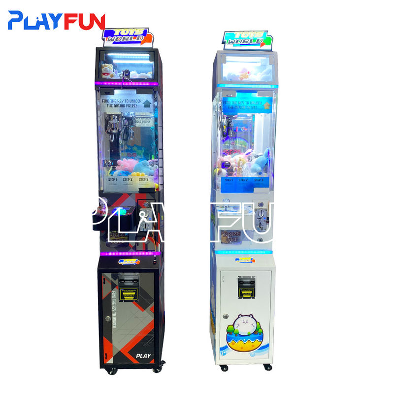 Playfun Coin Operated Toys Candy World Mini Claw Game Machine with Cash Bill Acceptor accept Customize
