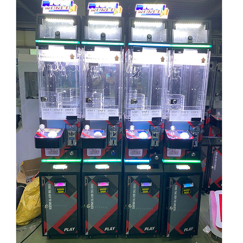 Playfun Coin Operated Toys Candy World Mini Claw Game Machine with Cash Bill Acceptor accept Customize