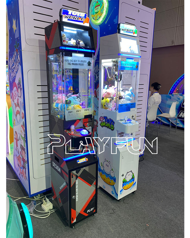 Playfun Coin Operated Toys Candy World Mini Claw Game Machine with Cash Bill Acceptor accept Customize