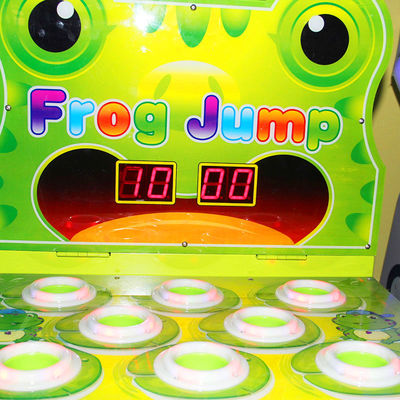 Frog jump hit hammer game whack a mole kids game machine